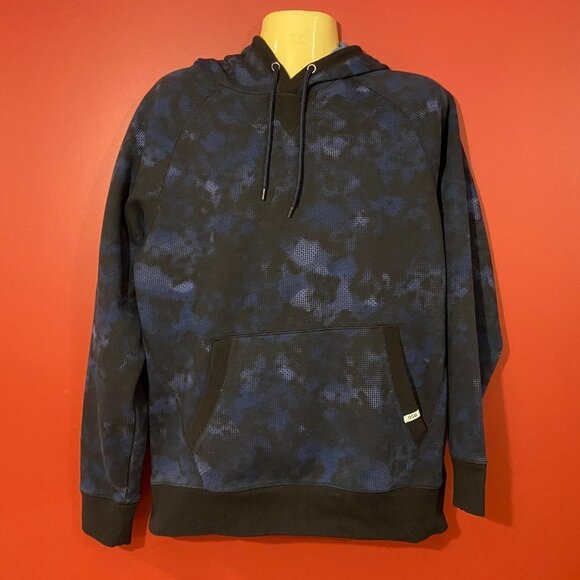 DSG Men's Blue Print Fleece Hoodie Sweater - Size Medium - Picture 2 of 5